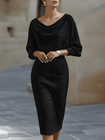 Alice | Robe midi drapée blanche