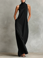 Catherine | Robe longue noire minimaliste