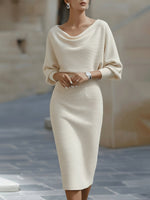Alice | Robe midi drapée blanche