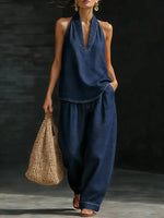Martine | Ensemble Long Fluide Col en V