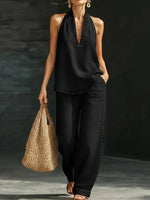Martine | Ensemble Long Fluide Col en V
