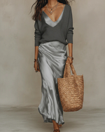 Anaïs™ | Robe midi satinée élégante
