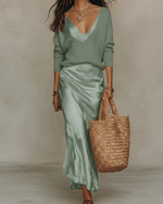 Anaïs™ | Robe midi satinée élégante