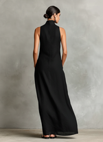 Catherine | Robe longue noire minimaliste