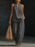 Nathalie™ – Ensemble sans manches et pantalon large