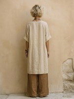 Juliette | Ensemble trois pièces nomade bohème gris foncé et marron à motif tribal